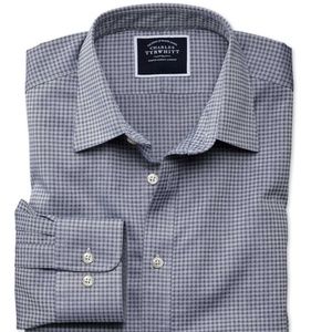 Classic Fit Blue and Grey Check Soft Shirt